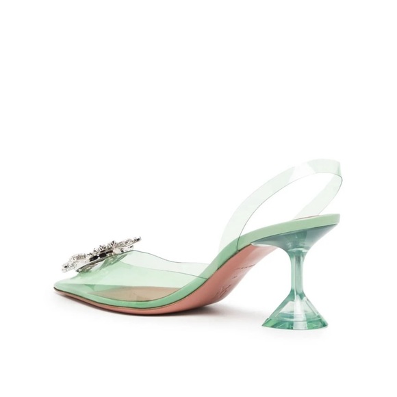 new AMINA MUADDI Begum pointed toe PVC MINT color sz 39.5 - Picture 3 of 7